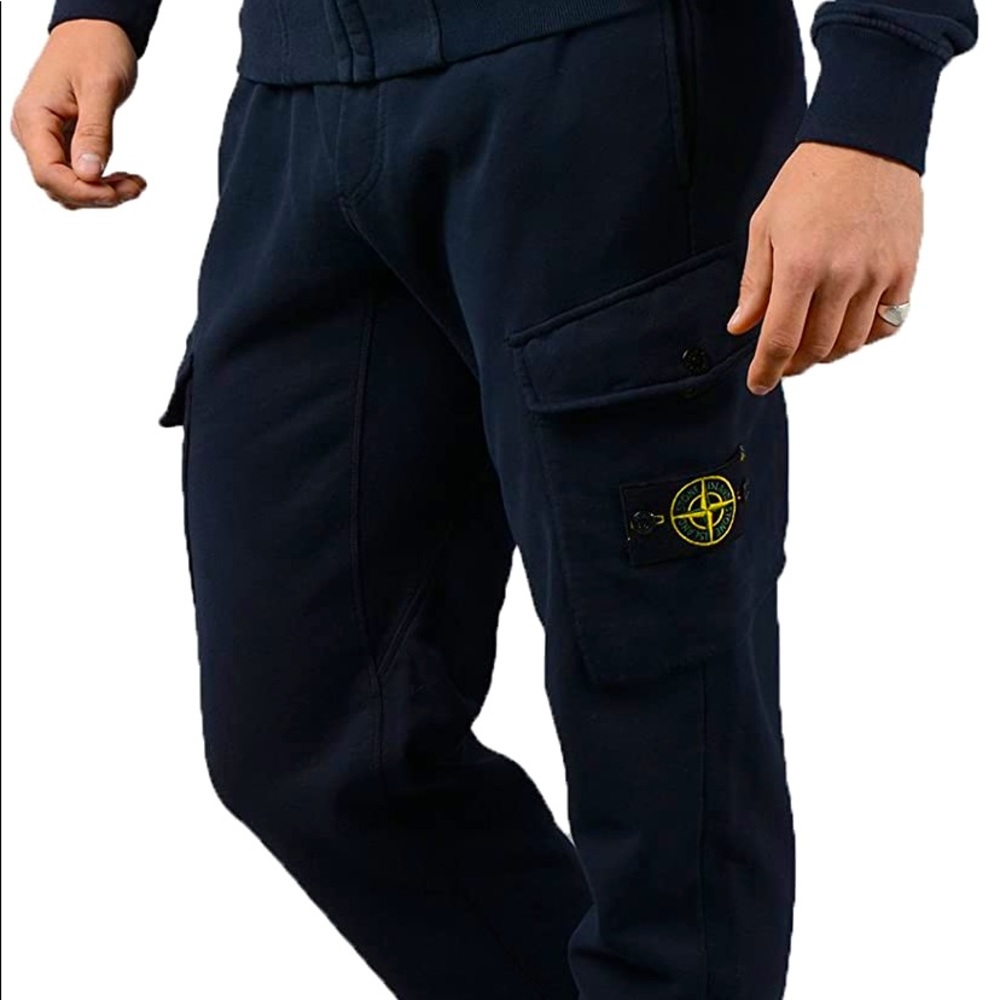 Navy blue Stone Island jogger pants
